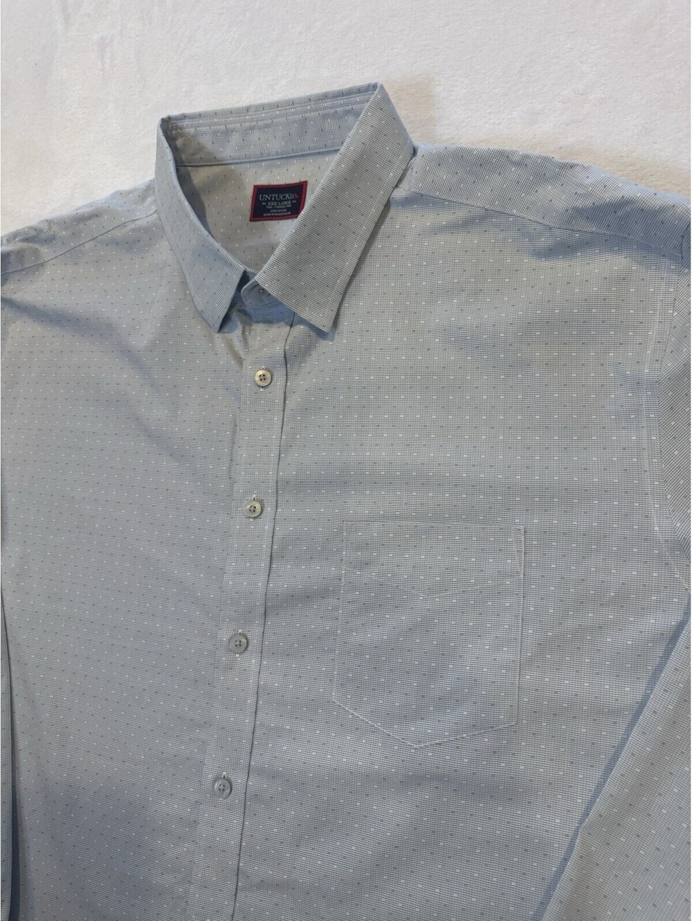 Untuckit Shirt Men’s 3XL  Long Sleeve Button Up Blue Geometric EUC
